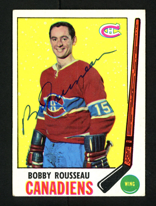 Bobby Rousseau Autographed 1969-70 Topps Card #9 Montreal Canadiens SKU #154241 - RSA