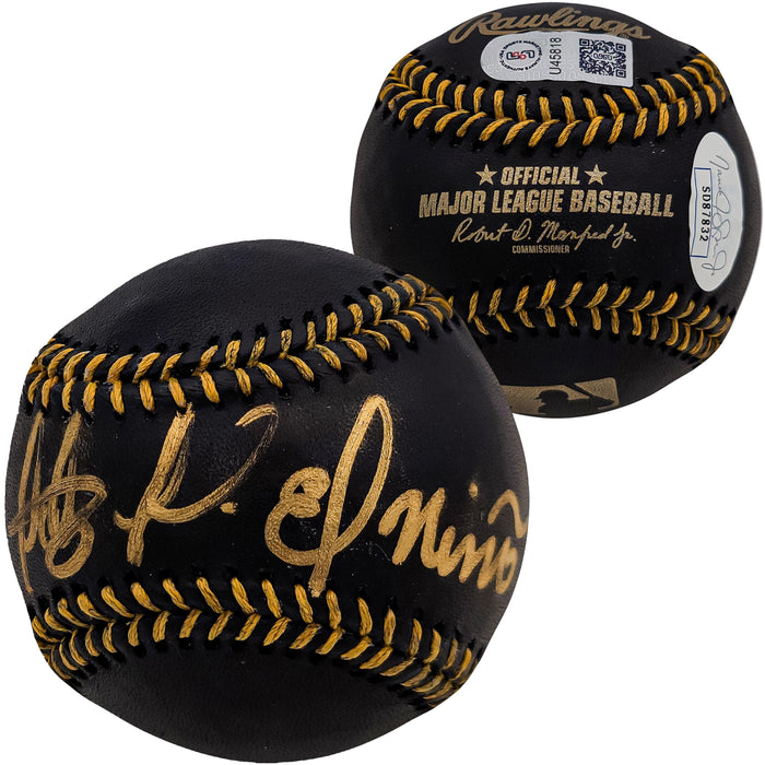 Fernando Tatis Jr. Autographed Official Black MLB Baseball San Diego Padres In Gold "El Nino" JSA Stock #202006 - RSA
