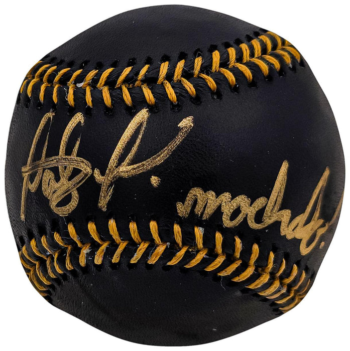 Fernando Tatis Jr. Autographed Official Black MLB Baseball San Diego Padres In Gold "Machalo!" JSA Stock #202010 - RSA