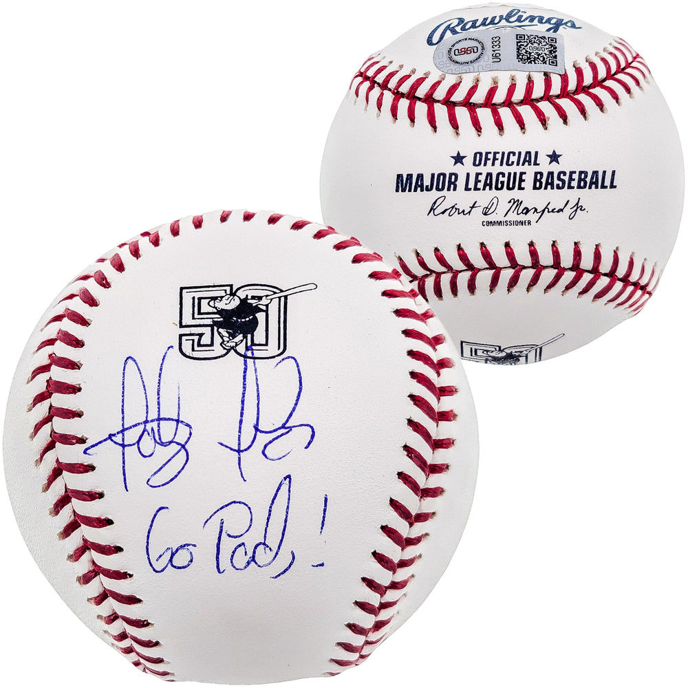 Fernando Tatis Jr. Autographed Official MLB 50th Anniversary Logo Baseball San Diego Padres "Go Pods!" JSA Stock #202018 - RSA