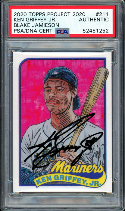 Ken Griffey Jr. Autographed Topps Project 2020 Blake Jamieson Card #211 Seattle Mariners "24" #1/1 PSA/DNA #52451252 - RSA