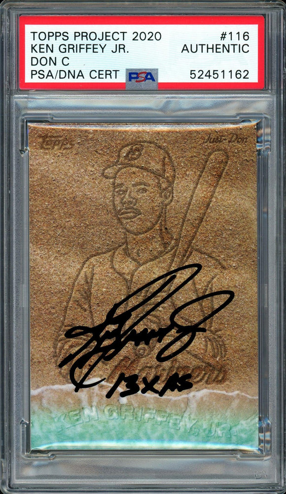 Ken Griffey Jr. Autographed Topps Project 2020 Don C Card #116 Seattle Mariners "13x AS" #1/1 PSA/DNA #52451162 - RSA
