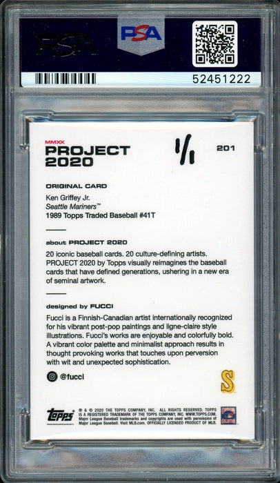 Ken Griffey Jr. Autographed Topps Project 2020 Fucci Card #201 Seattle Mariners "13x AS" #1/1 PSA/DNA #52451222 - RSA