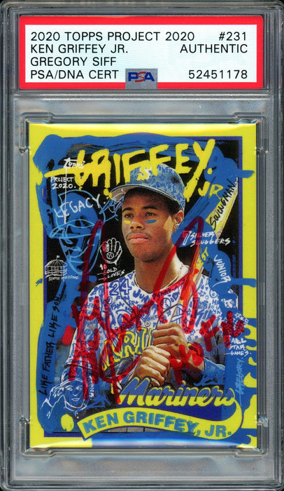 Ken Griffey Jr. Autographed Topps Project 2020 Gregory Siff Card #231 Seattle Mariners "HOF 16" #1/1 PSA/DNA #52451178 - RSA