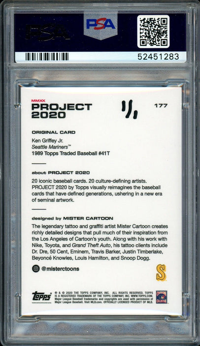 Ken Griffey Jr. Autographed Topps Project 2020 Mister Cartoon Card #177 Seattle Mariners "24" #1/1 PSA/DNA #52451283 - RSA