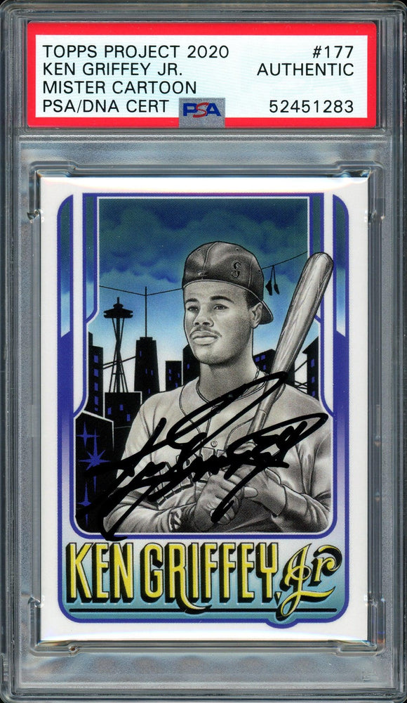 Ken Griffey Jr. Autographed Topps Project 2020 Mister Cartoon Card #177 Seattle Mariners "24" #1/1 PSA/DNA #52451283 - RSA