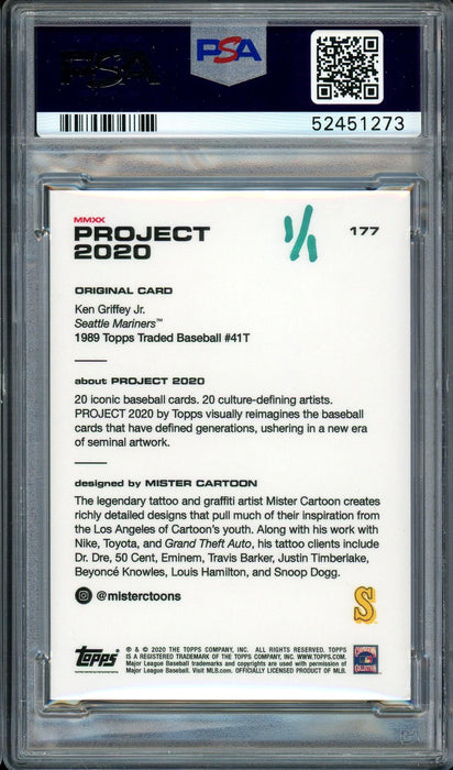 Ken Griffey Jr. Autographed Topps Project 2020 Mister Cartoon Card #177 Seattle Mariners "24" #1/1 PSA/DNA #52451273 - RSA