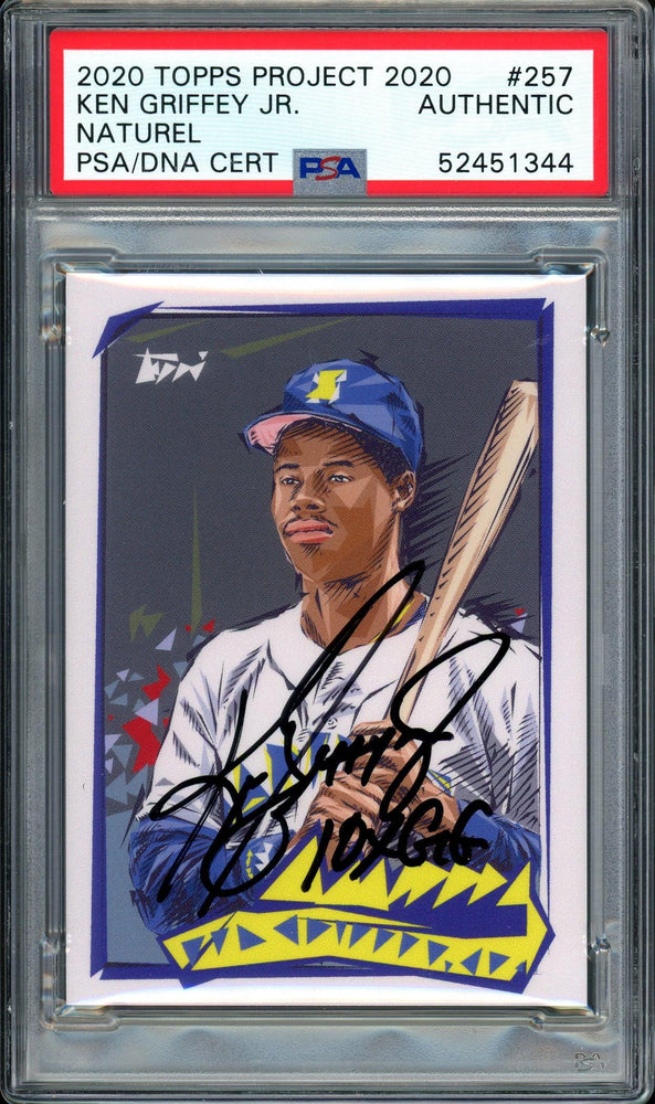 Ken Griffey Jr. Autographed Topps Project 2020 Naturel Card #257 Seattle Mariners "10x GG" #1/1 PSA/DNA #52451344 - RSA