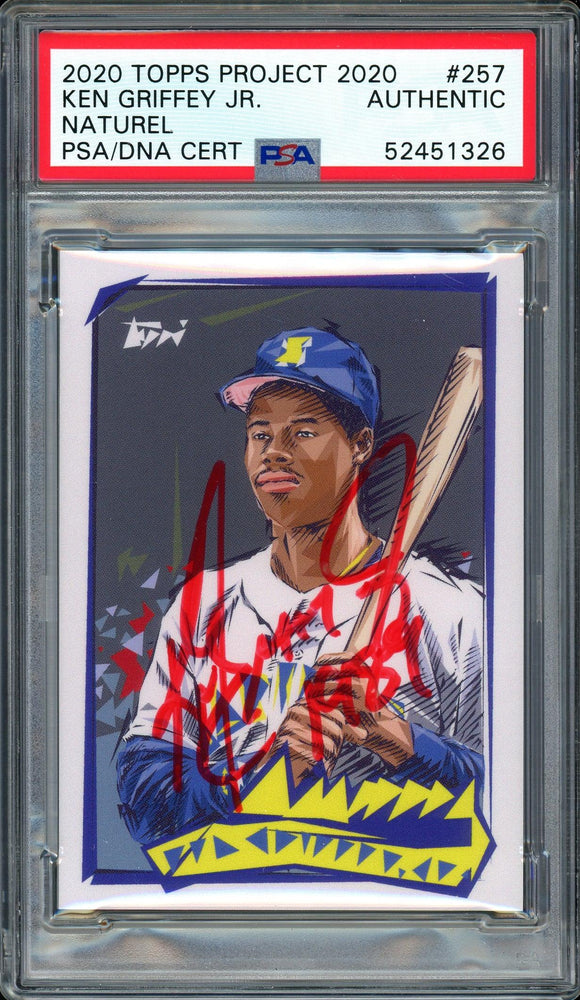 Ken Griffey Jr. Autographed Topps Project 2020 Naturel Card #257 Seattle Mariners "1989" #1/1 PSA/DNA #52451326 - RSA