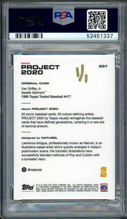 Ken Griffey Jr. Autographed Topps Project 2020 Naturel Card #257 Seattle Mariners "1989" #1/1 PSA/DNA #52451337 - RSA