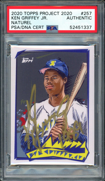 Ken Griffey Jr. Autographed Topps Project 2020 Naturel Card #257 Seattle Mariners "1989" #1/1 PSA/DNA #52451337 - RSA