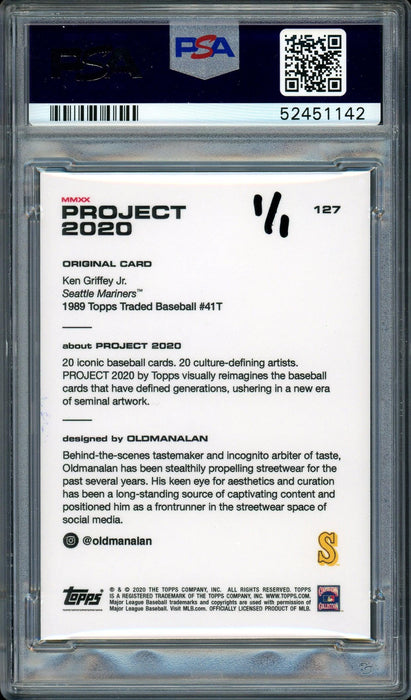 Ken Griffey Jr. Autographed Topps Project 2020 Oldmanalan Card #127 Seattle Mariners "13x AS" #1/1 PSA/DNA #52451142 - RSA