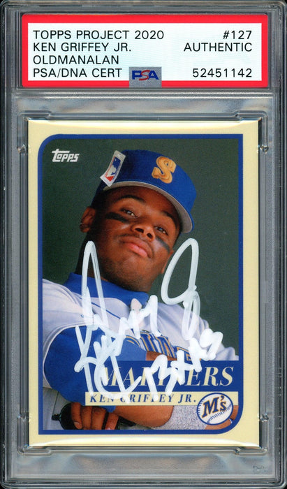 Ken Griffey Jr. Autographed Topps Project 2020 Oldmanalan Card #127 Seattle Mariners "13x AS" #1/1 PSA/DNA #52451142 - RSA
