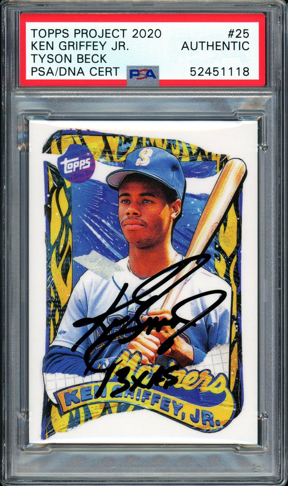 Ken Griffey Jr. Autographed Topps Project 2020 Tyson Beck Card #25 Seattle Mariners "13x AS" #1/1 PSA/DNA #52451118 - RSA