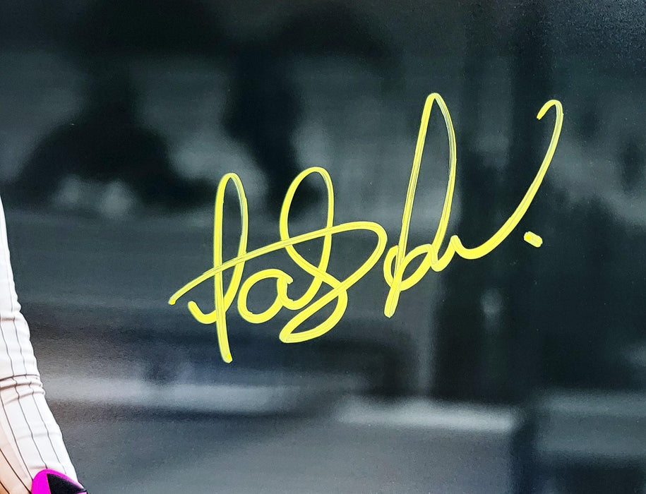 Fernando Tatis Jr. Autographed 11x14 Photo San Diego Padres Spotlight In Yellow Beckett BAS QR Stock #202109 - RSA