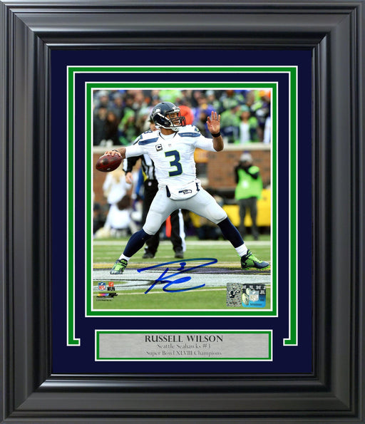 Russell Wilson Autographed Framed 8x10 Photo Seattle Seahawks RW Holo Stock #202118 - RSA