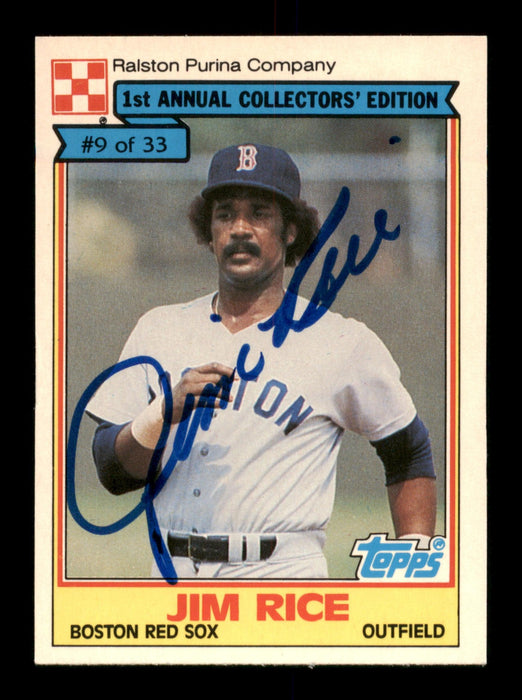 Jim Rice Autographed 1984 Topps Ralston Purina Card #9 Boston Red Sox SKU #190773 - RSA