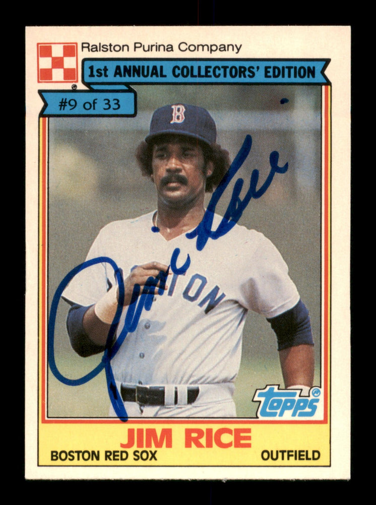Jim Rice Autographed 1984 Topps Ralston Purina Card #9 Boston Red Sox SKU #190773 - RSA