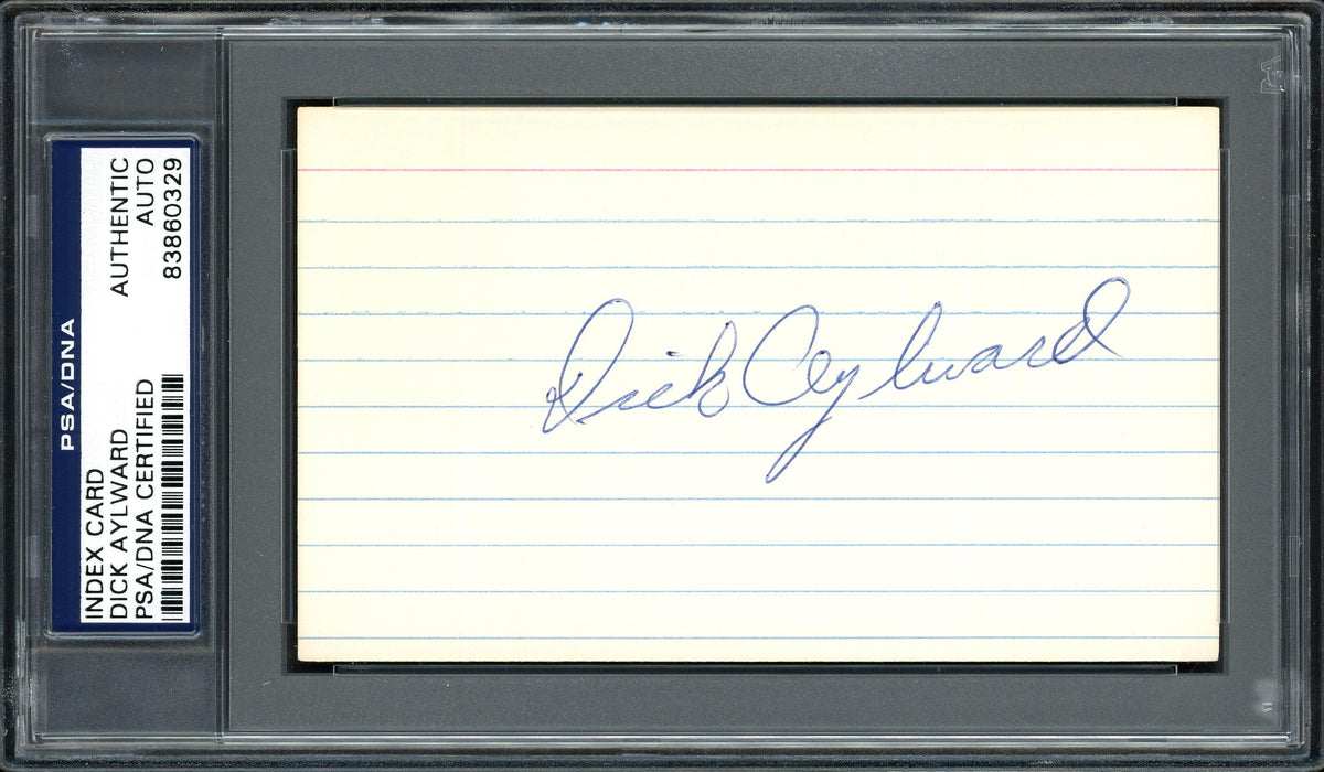 Dick Aylward Autographed 3x5 Index Card Cleveland Indians PSA/DNA #83860329 - RSA