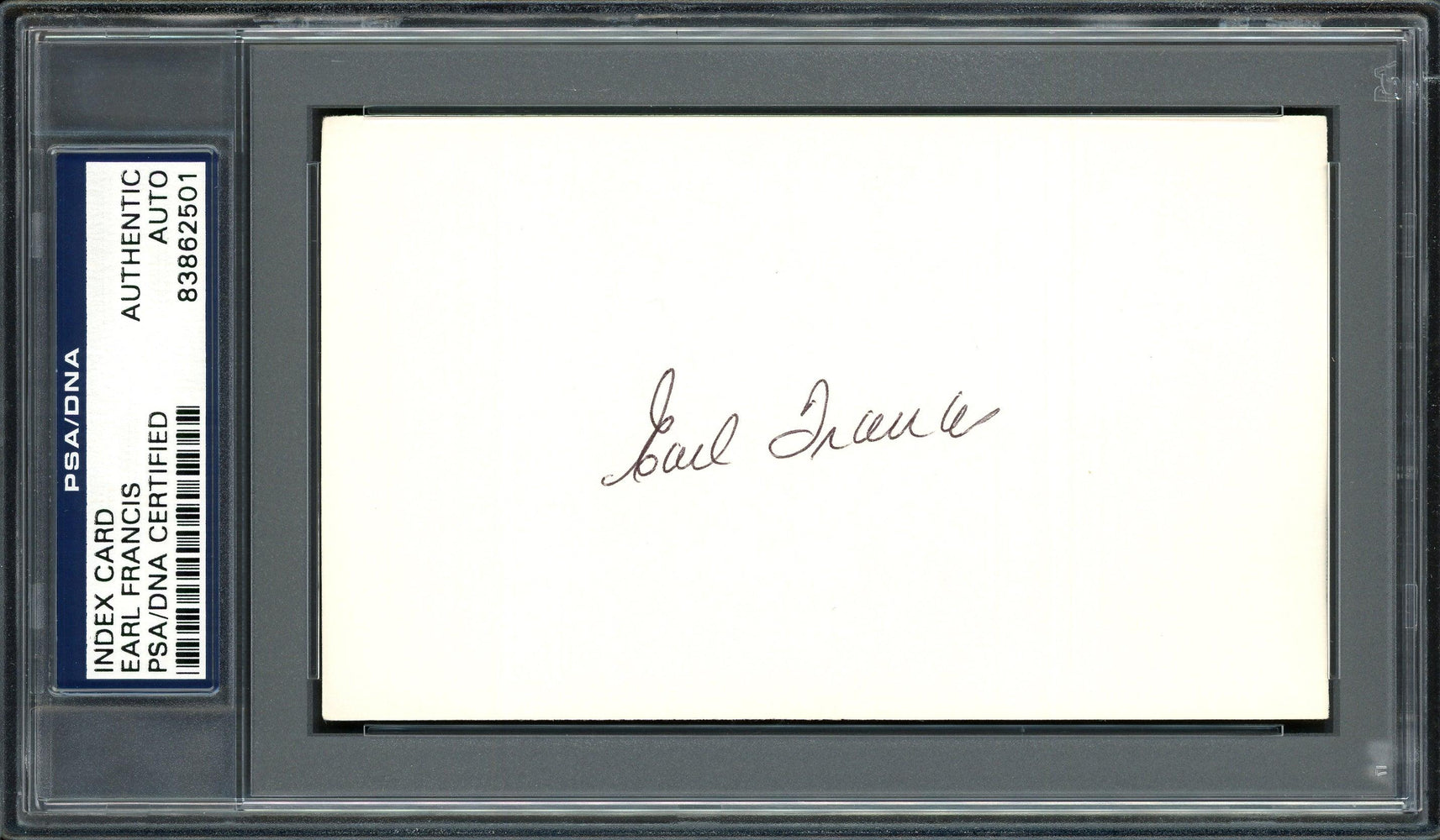 Earl Francis Autographed 3x5 Index Card Pittsburgh Pirates, St. Louis Cardinals PSA/DNA #83862501 - RSA
