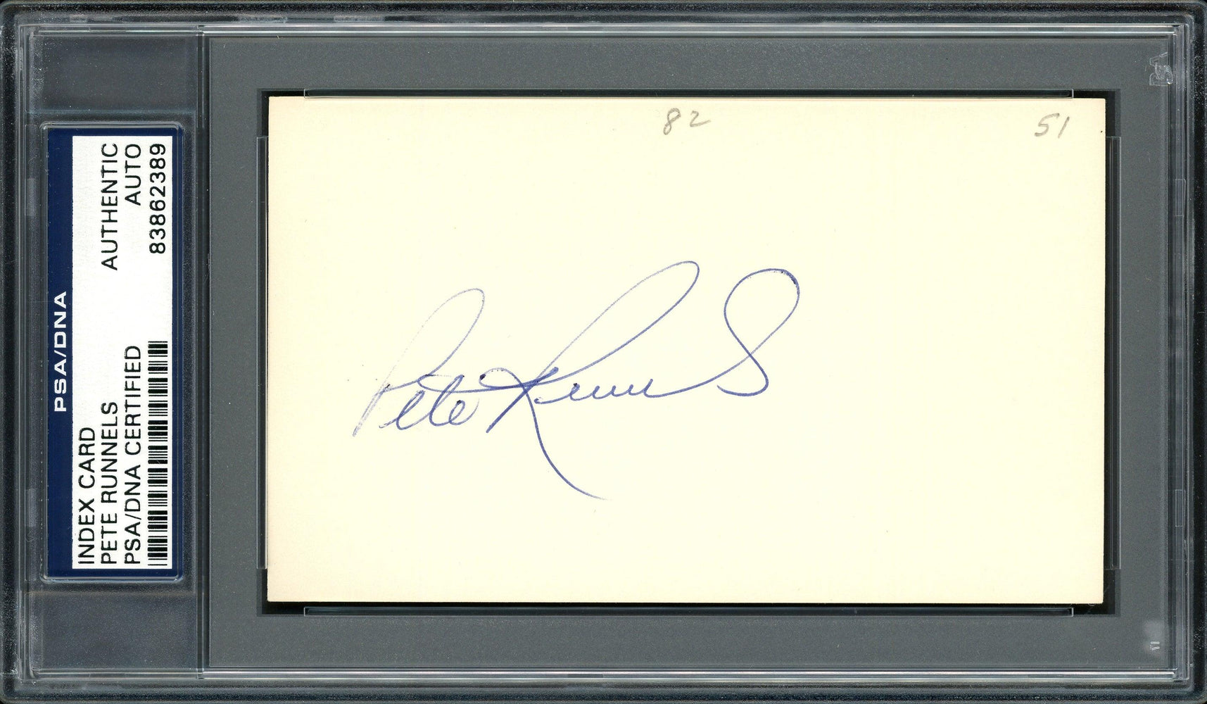 Pete Runnels Autographed 3x5 Index Card Boston Red Sox PSA/DNA #83862389 - RSA