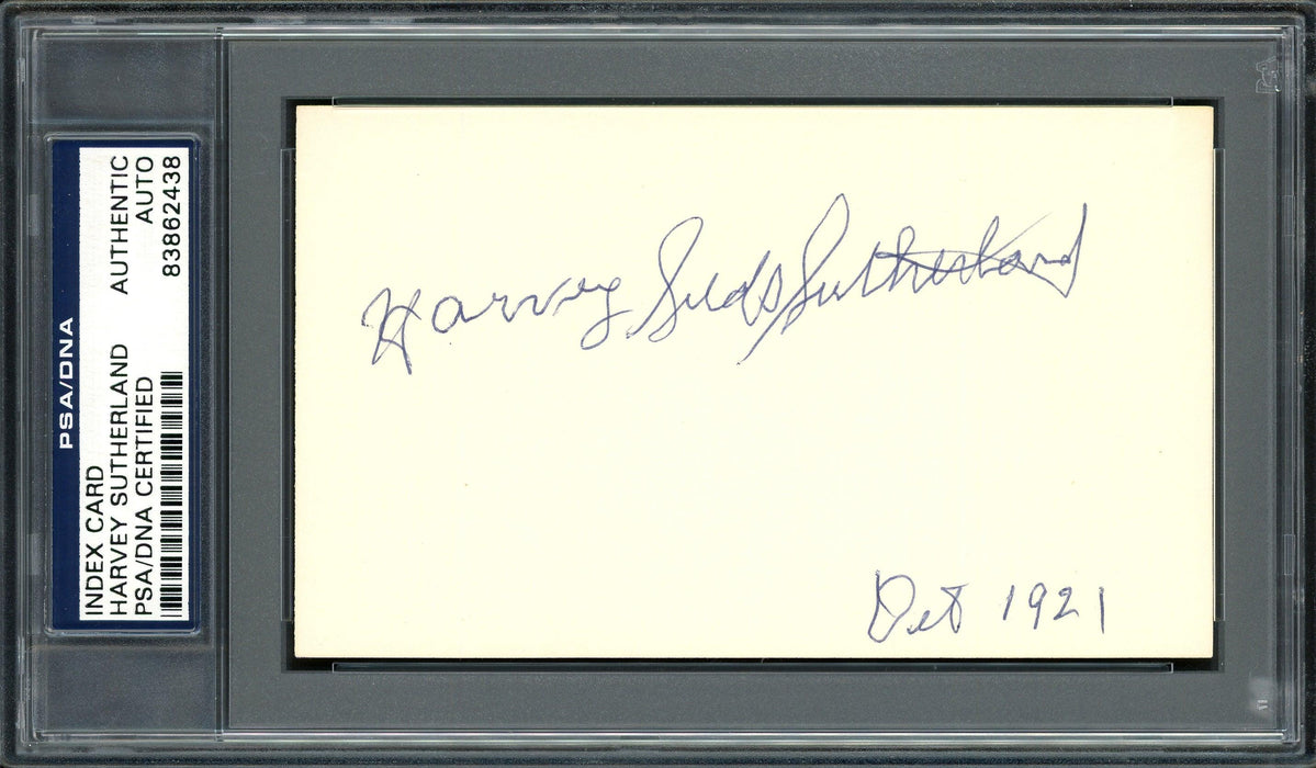 Harvey "Suds" Sutherland Autographed 3x5 Index Card Detroit Tigers PSA/DNA #83862438 - RSA