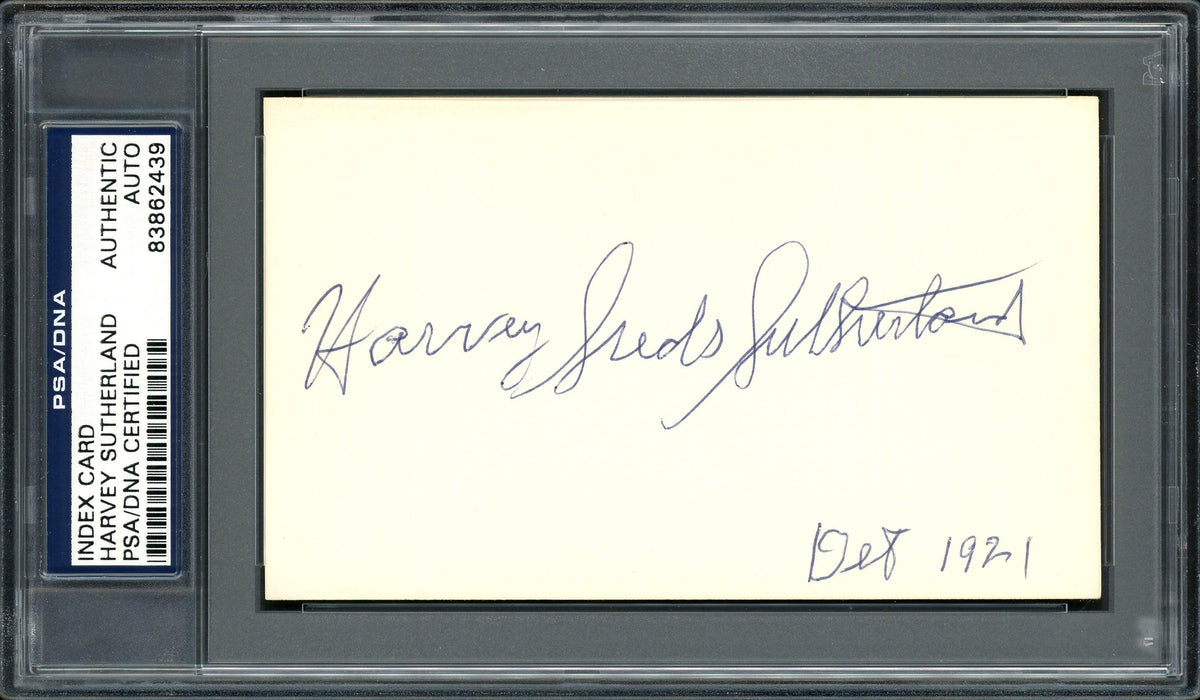 Harvey "Suds" Sutherland Autographed 3x5 Index Card Detroit Tigers PSA/DNA #83862439 - RSA