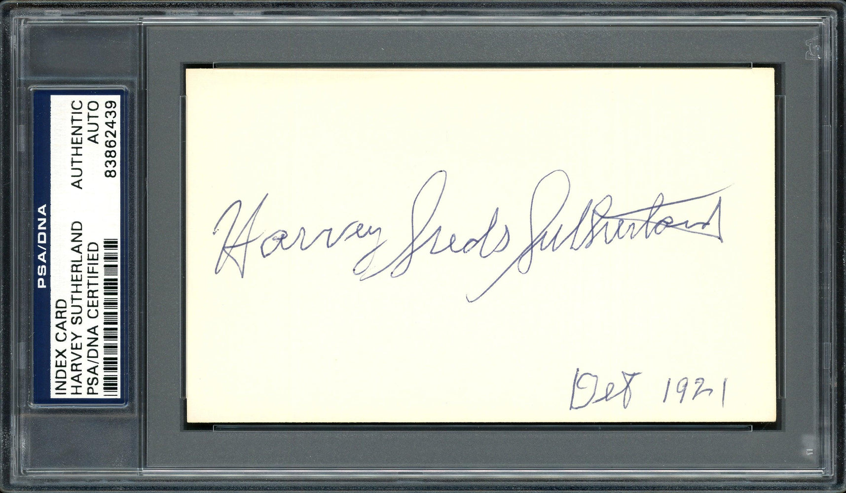 Harvey "Suds" Sutherland Autographed 3x5 Index Card Detroit Tigers PSA/DNA #83862439 - RSA