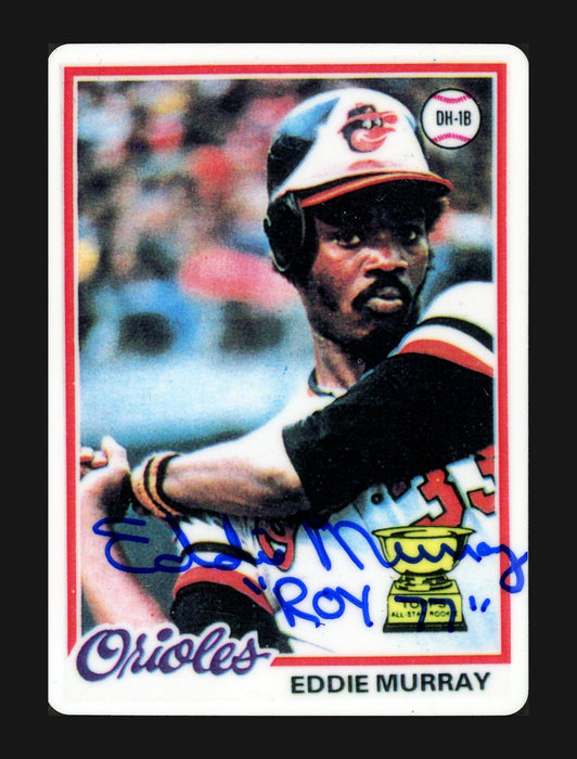 Eddie Murray Autographed Signature Series Porcelain Topps Set Baltimore Orioles "ROY 77, 81 HRC, & 504 HR" With 3 Signatures #63/504 SKU #202202 - RSA