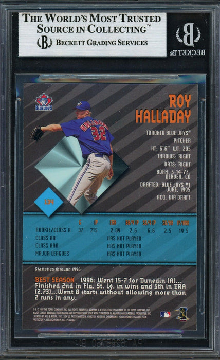 Roy Halladay Autographed 1997 Bowman's Best Rookie Card #134 Toronto Blue Jays Beckett BAS #13187512 - RSA