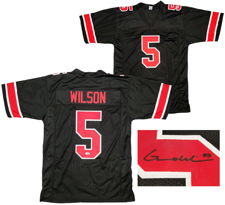 Ohio State Buckeyes Garrett Wilson Autographed Black Jersey Beckett BAS Stock #201973 - RSA