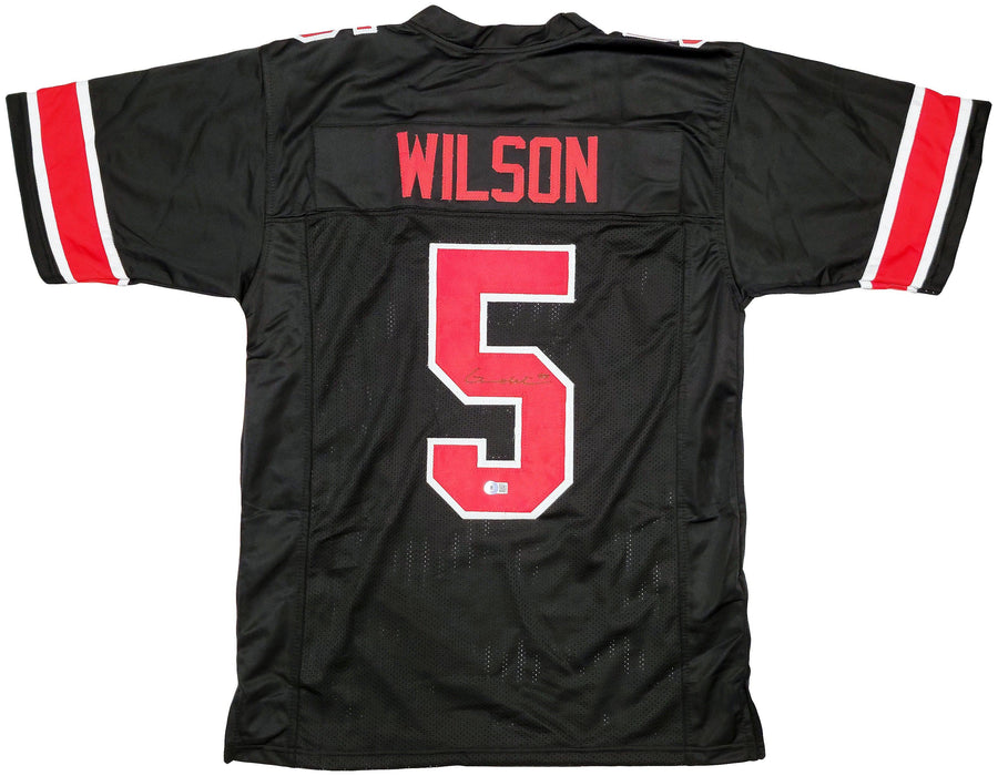Ohio State Buckeyes Garrett Wilson Autographed Black Jersey Beckett BAS Stock #201973 - RSA