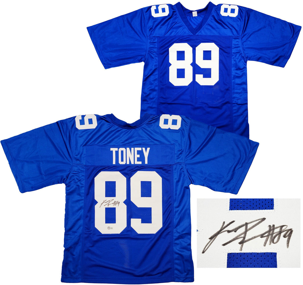New York Giants Kadarius Toney Autographed Blue Jersey Beckett BAS QR Stock #201981 - RSA