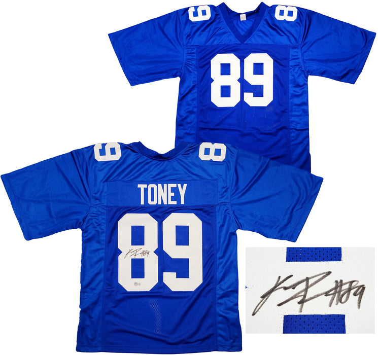 New York Giants Kadarius Toney Autographed Blue Jersey Beckett BAS QR Stock #201981 - RSA
