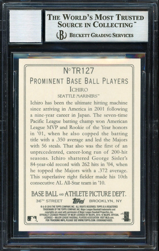 Ichiro Suzuki Autographed 2010 Topps Turkey Red Card #TR127 Seattle Mariners Auto Grade 10 Beckett BAS Stock #189883 - RSA