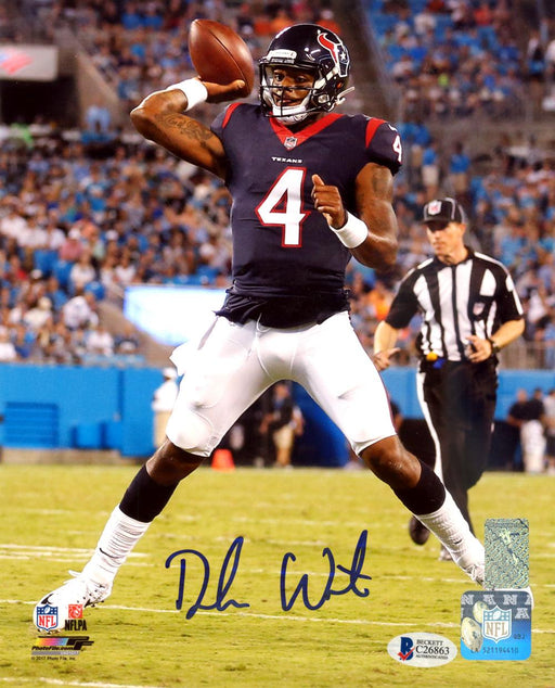 Deshaun Watson Autographed 8x10 Photo Houston Texans Beckett BAS Stock #126639 - RSA