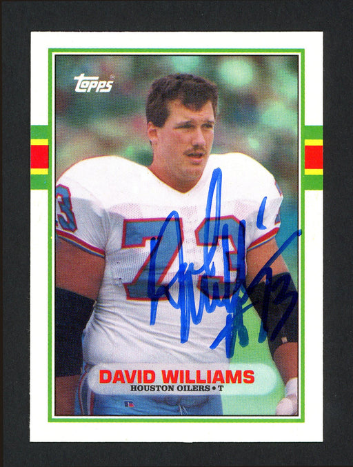 David Williams Autographed 1989 Topps Traded Rookie Card #98T Houston Oilers SKU #164103 - RSA