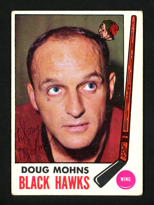 Doug Mohns Autographed 1969-70 Topps Card #72 Chicago Blackhawks SKU #154246 - RSA