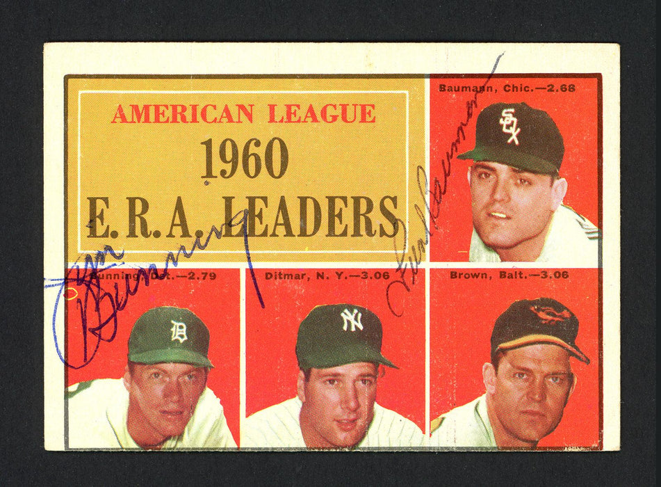 Jim Bunning & Frank Baumann Autographed 1961 Topps Card #46 SKU #161893 - RSA