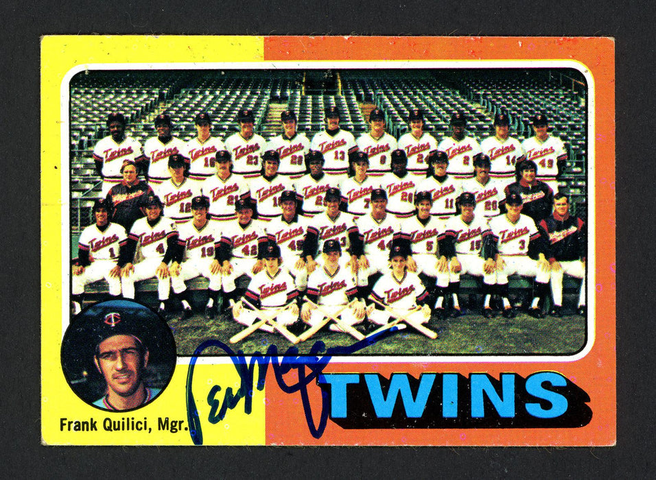 Vern Morgan Autographed 1975 Topps Card #443 Minnesota Twins Coach SKU #164113 - RSA