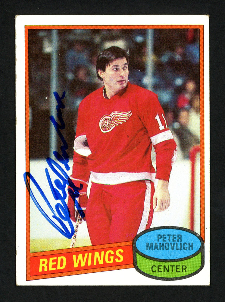 Peter Mahovlich Autographed 1980-81 Topps Card #72 Detroit Red Wings SKU #154255 - RSA