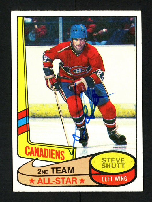 Steve Shutt Autographed 1980-81 Topps Card #89 Montreal Canadiens SKU #154256 - RSA