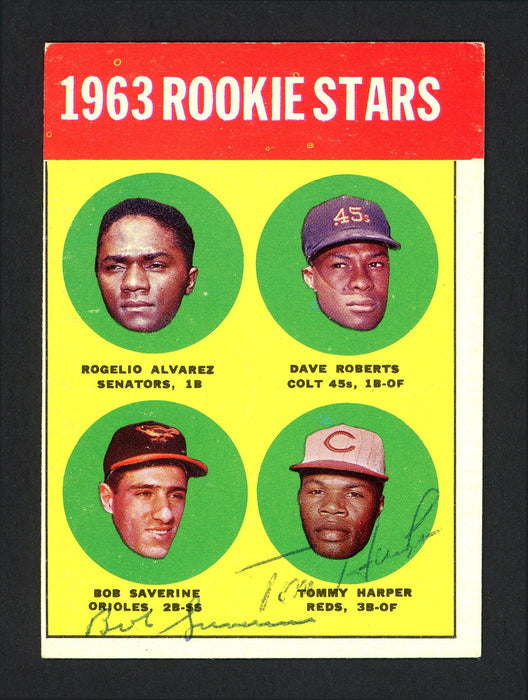 Tommy Harper & Bob Saverine Autographed 1963 Topps Card #158 SKU #161897 - RSA