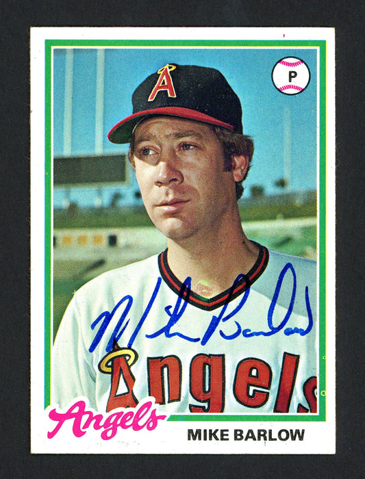 Mike Barlow Autographed 1978 Topps Card #429 California Angels SKU #159947 - RSA