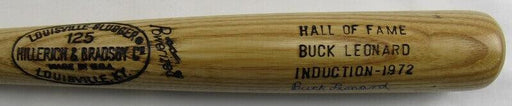 buck leonard signed louisville slugger baseball bat jsa ac15696 certificate of authenticity