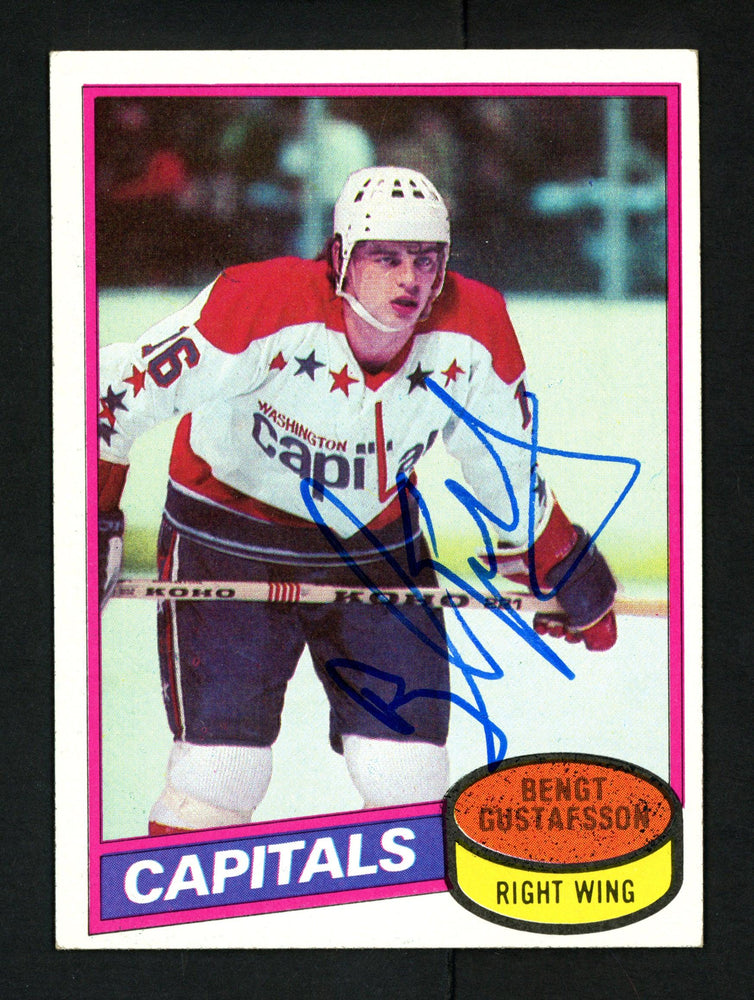 Bengt Gustafsson Autographed 1980-81 Topps Rookie Card #222 Washington Capitals SKU #154280 - RSA