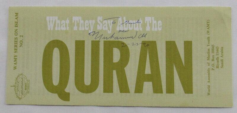 muhammad ali signed islam pamphlet jsa yy00923 certificate of authenticity
