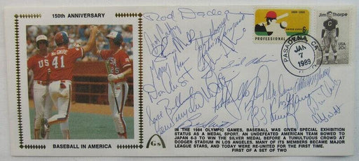 1984 USA Olympic Team Signed Cachet Envelope Barry Larkin Mark McGwire Will Clark +18 JSA XX72991 - RSA
