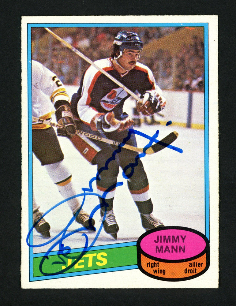 Jimmy Mann Autographed 1980-81 O-Pee-Chee Rookie Card #353 Winnipeg Jets SKU #154284 - RSA