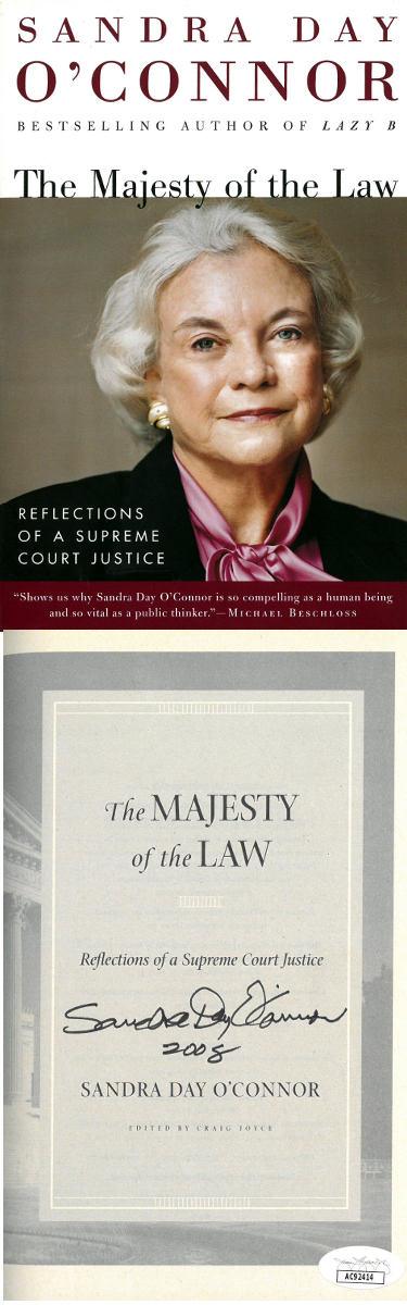 Sandra Day O'Connor signed 2003 The Majesty of the Law Paperback Book- JSA #AC92414 (Supreme Court Justice) - RSA